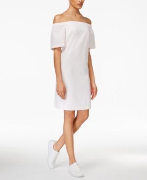 Maison Jules Seersucker Off-the-shoulder Dress, Only At Macy's