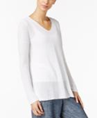 Eileen Fisher Organic Linen V-neck Sweater, Regular & Petite