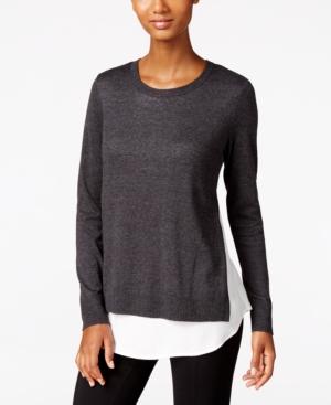 G.h. Bass & Co. Button-back Layered-look Sweater