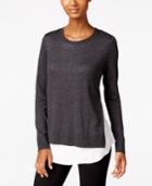 G.h. Bass & Co. Button-back Layered-look Sweater