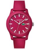 Lacoste Men's Lacoste.12.12 Pink Silicone Strap Watch 43mm 2010793