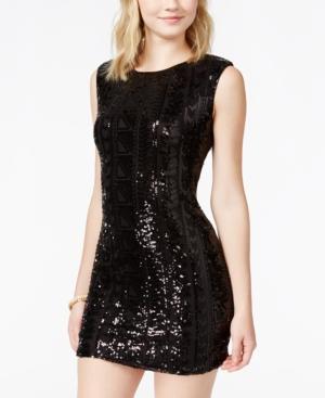 As U Wish Juniors' Open-back Sequined Bodycon Dress