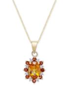 Multi-gemstone (1-1/8 Ct. T.w.) & Diamond Accent Pendant Necklace In 14k Gold