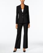 Tahari Asl Petite Shadow Stripe Pantsuit