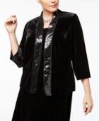 Alex Evenings Plus Size Sequined Velvet Jacket & Shell
