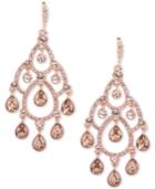 Givenchy Rose Gold-tone Stone & Pave Open Chandelier Earrings