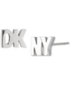 Dkny Logo Stud Mismatch Earrings, Created For Macy's