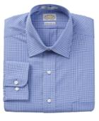 Eagle Dress Shirt, No-iron Blue Check Long Sleeve Shirt