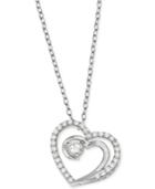 Giani Bernini Cubic Zirconia Heart Pendant Necklace Sterling Silver, Created For Macy's