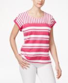 Alfred Dunner Petite Reel It In Striped Top