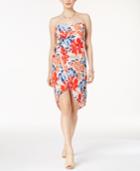 Astr Josefina Printed Strapless Dress