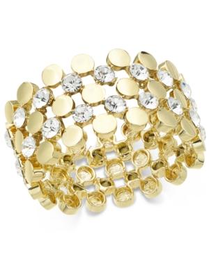 I.n.c. Gold-tone Crystal Stretch Bracelet, Created For Macy's