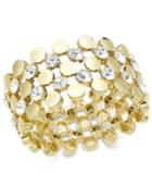 I.n.c. Gold-tone Crystal Stretch Bracelet, Created For Macy's