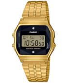 G-shock Unisex Digital Vintage Diamond (1/10 Ct. T.w.) Gold-tone Stainless Steel Bracelet Watch 37mm, Created For Macy's