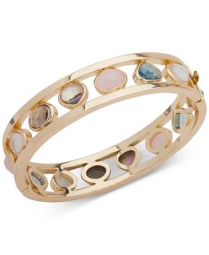 Anne Klein Gold-tone Multi-stone Bangle Bracelet