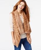 Celebrity Pink Draped Faux-fur Vest