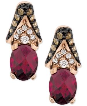 Le Vian Raspberry Rhodolite Garnet (2-5/8 Ct. T.w.) And Diamond (3/8 Ct. T.w.) Drop Earrings In 14k Rose Gold