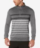 Pga Tour Men's Striped Long-sleeve1/4 Zip Performance Shirt