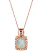 Le Vian Opal (1-5/8 Ct. T.w.) & Diamond (3/8 Ct. T.w.) 18 Pendant Necklace In 14k Rose Gold