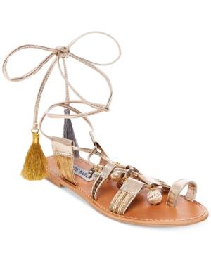 Steve Madden Women's Rambel Pom-pom Lace-up Sandals