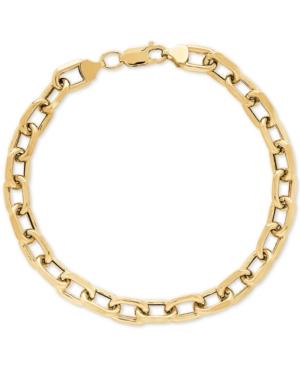 Unisex Large Oval Link Bracelet In 10k Gold