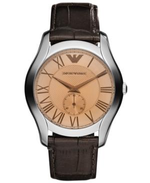 Emporio Armani Watch, Xx Dark Brown Croco Leather Strap 43mm Ar1704