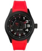Kenneth Cole Reaction Men's Red Silicone Strap Watch 47mm