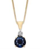 Sapphire (1/2 Ct. T.w.) & Diamond Accent 18 Pendant Necklace In 14k Gold