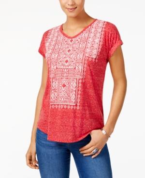 Style & Co Puff Paint T-shirt, Created For Macy's