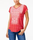 Style & Co Puff Paint T-shirt, Created For Macy's