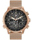 Citizen Men's Eco-drive Navihawk At Rose Gold-tone Ion Plated Stainless Steel Bracelet Watch 48mm Jy8033-51e