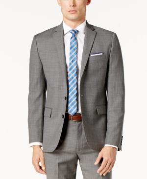 Ryan Seacrest Distinction Men's Gray Sharkskin Modern-fit Jacket