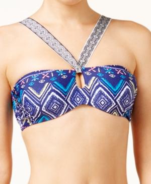 Roxy Band It Printed Underwire Bandeau Bikini Top Women's Swimsuit