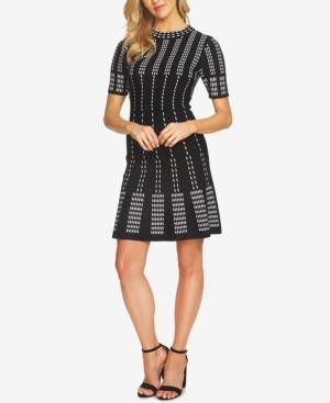 Cece Jacquard Knit Fit & Flare Dress