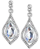 2028 Silver-tone Crystal Caged Pear-shape Drop Earrings, A Macy's Exclusive Style