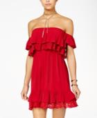 American Rag Juniors' Off-the-shoulder Ruffled Dress, Created For Macy's