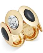 Inc International Concepts Gold-tone Oval Stone Stretch Bangle Bracelet, Only At Macy's