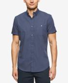 Calvin Klein Men's Small-grid Short-sleeve Shirt