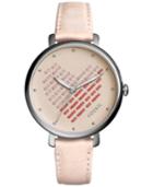 Fossil Women's Jacqueline Pink Leather Strap Watch 36mm Es4153