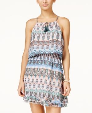 Jessica Simpson Juniors' Windsor Printed Smocked-waist Dress
