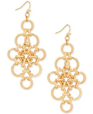 Guess Gold-tone Circle Link Chandelier Earrings