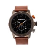 Breed Quartz Alton Rose Gold And White Leather Watches 42mm