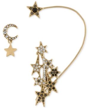 Rachel Rachel Roy Gold-tone Pave Moon & Stars Mismatch Earrings