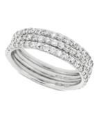 B. Brilliant Sterling Silver Ring Set, Cubic Zirconia Stackable Ring Set (2-1/5 Ct. T.w.)