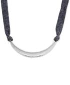 Lucky Brand Silver-tone Chambray Tie Collar Necklace