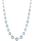 Anne Klein Silver-tone Blue Crystal Collar Necklace