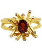 Kesi Jewels Garnet (3/4 Ct. T.w.) And Diamond Accent Ring In 18k Gold Over Sterling Silver