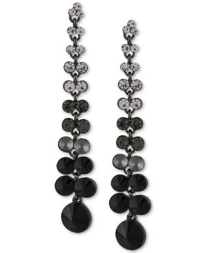 Say Yes To The Prom Hematite-tone Multi-stone Linear Drop Earrings