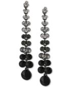 Say Yes To The Prom Hematite-tone Multi-stone Linear Drop Earrings