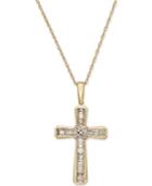 Diamond Cross Pendant Necklace (1/5 Ct. T.w.) In 10k Gold